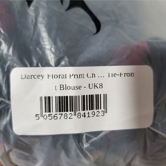 Disturbia Darcey Floral Print Chiffon Tie Front Blouse Top Women Size US 4 NWT - Picture 11 of 16